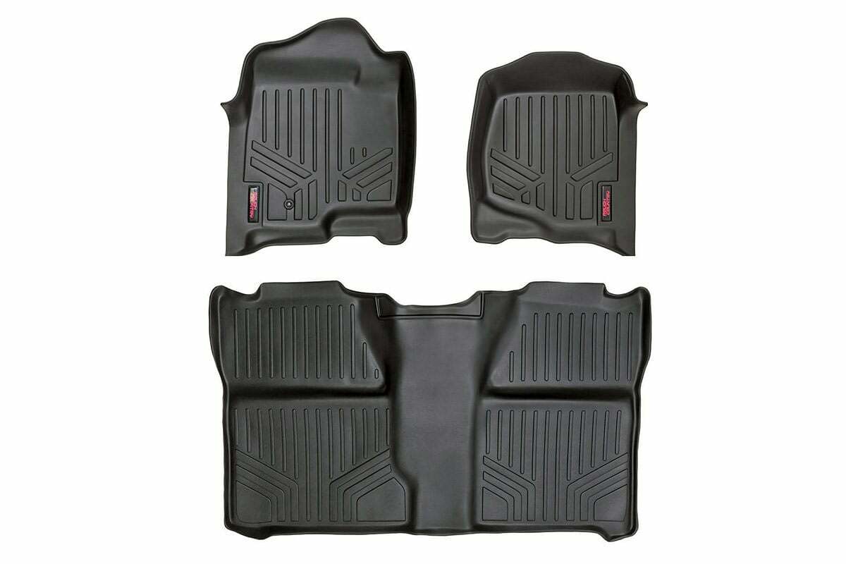 Rough Country GM HD Floor Mats 07-13 Silv/Sierra 07-14 HD Crew Cab Bucket Seats M-20713