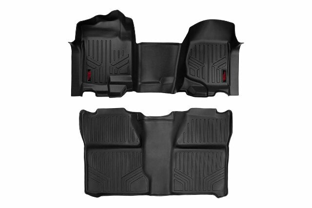 Rough Country GM HD Floor Mats 07-13 Silv/Sierra 07-14 HD Crew Cab Bench Seat -1