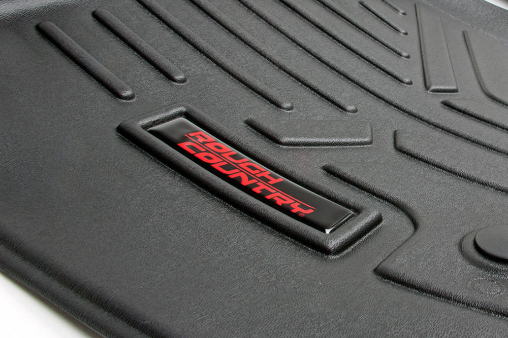Rough Country HD Floor Mats [F/R]-14-19 Chevy Silverado/GMC Sierra Double Cab M-21142