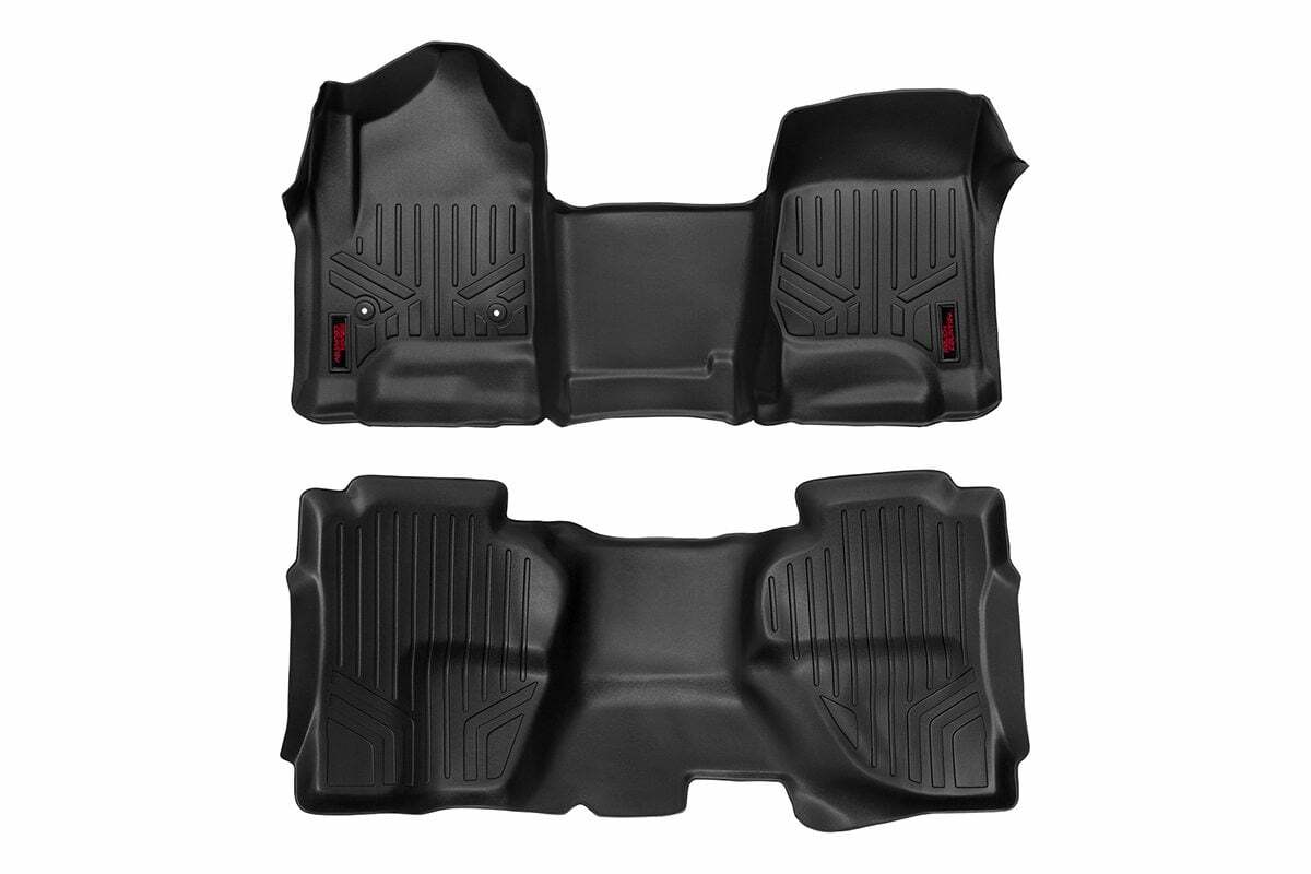 Rough Country HD Floor Mats [F/R]-14-19 Chevy Silverado/GMC Sierra Double Cab M-21142