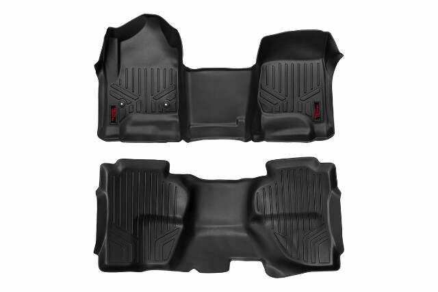 Rough Country HD Floor Mats [F/R]-14-19 Chevy Silverado/GMC Sierra Double Cab -1