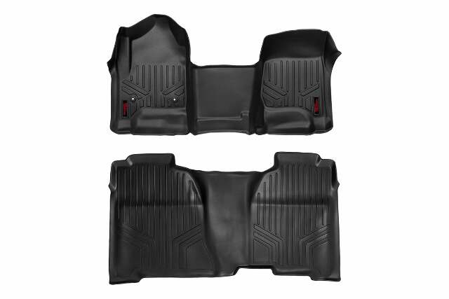 Rough Country HD Floor Mats [F/R] 14-19 Chevy Silverado/GMC Sierra Crew Cab -1