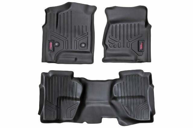 Rough Country HD Floor Mats [F/R]-14-19 Chevy Silverado/GMC Sierra Double Cab
