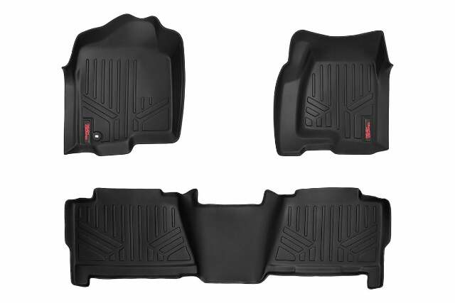 Rough Country HD Floor Mats [F/R]-99-06 Chevy Silverado/GMC Sierra Crew Cab -1