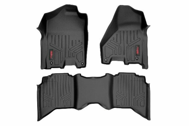 Rough Country HD Floor Mats [F/R]-12-18 Dodge for RAM Crew/Mega Cab Full Console -1