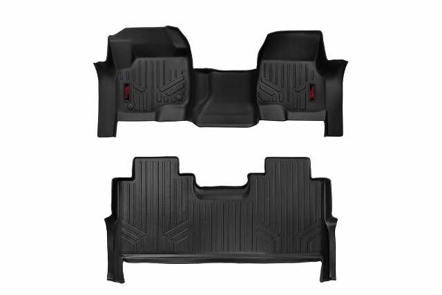 Rough Country HD Floor Mats [F/R]-17-20 for Ford Super Duty Crew Cab Bench Seats -1