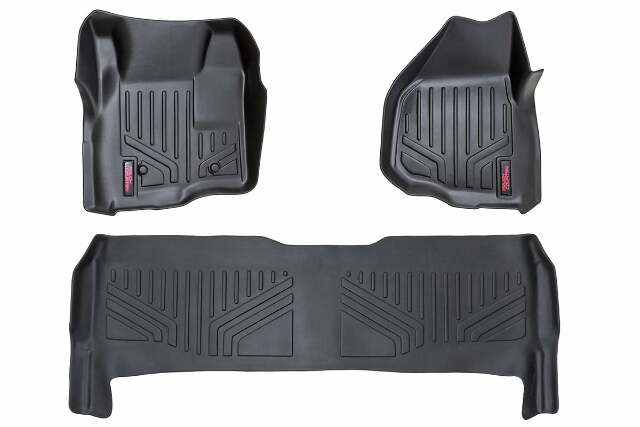Rough Country HD Floor Mats F/R 11-16 for Ford Sup Duty Crew Cab Depressed Pedal -1