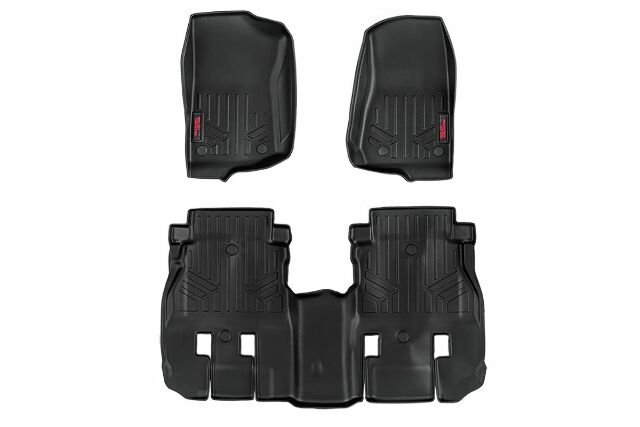 Rough Country Heavy Duty Floor Mats [F/R]-18-20 For Jeep Wrangler JL Unlimited -1