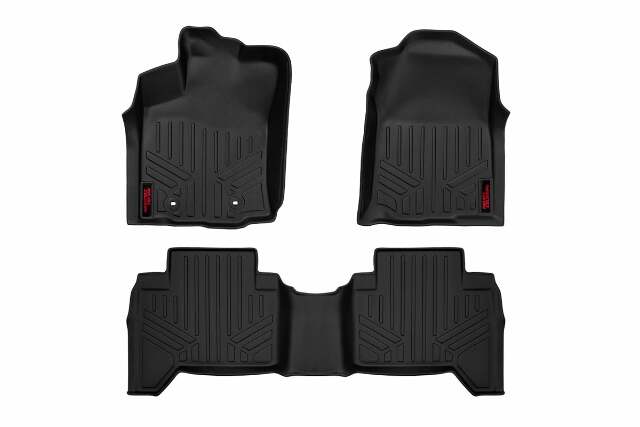 Rough Country Heavy Duty Floor Mats [Frt/Rr]-16-20 for Toyota Tacoma Double Cab -1