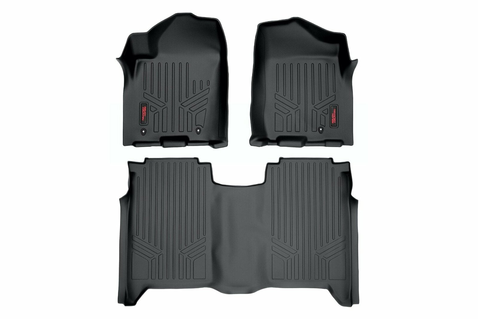 Rough Country Heavy Duty Floor Mats Front/Rear 04-15 For Nissan Titan Crew Cab M-81602