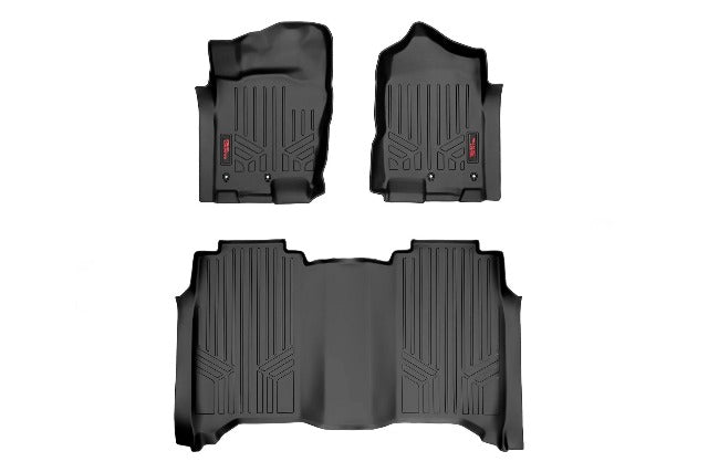 Rough Country Floor Mats FR & RR Bench Seat for Nissan Titan 17-21/ XD 16-21 M-81715