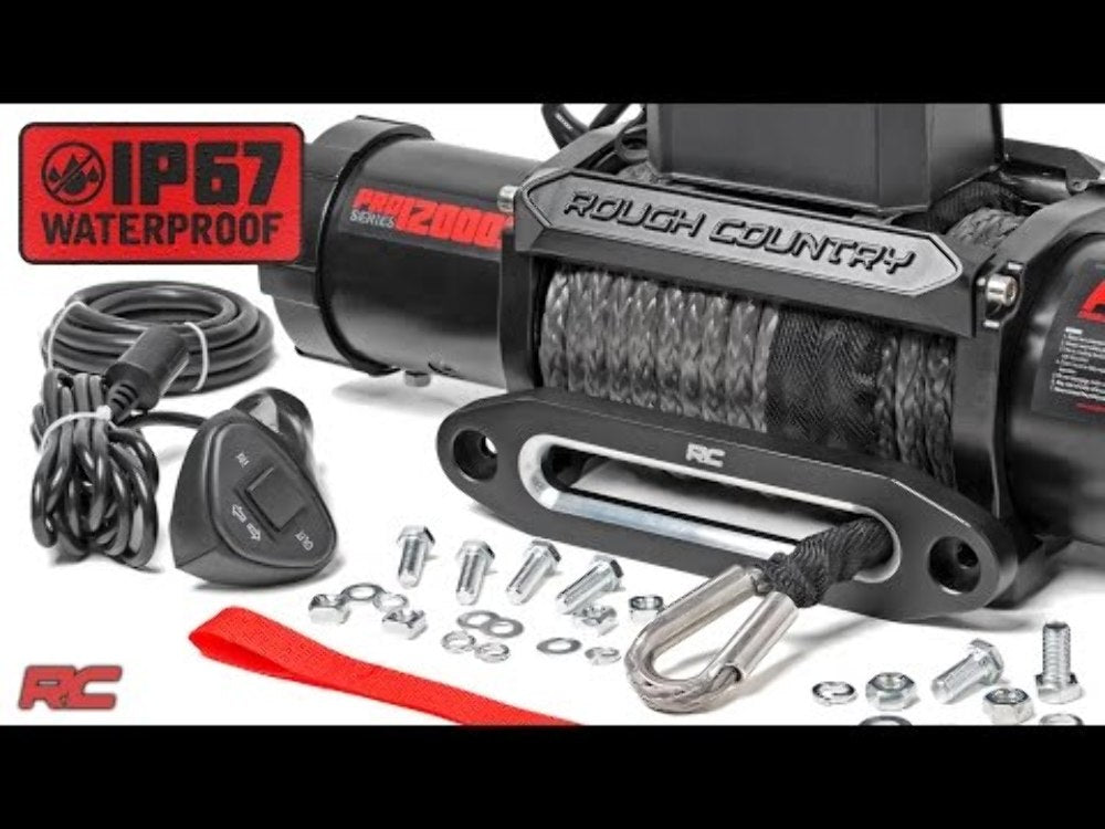 Rough Country 12000lb Pro Series Electric Winch Steel Cable PRO12000