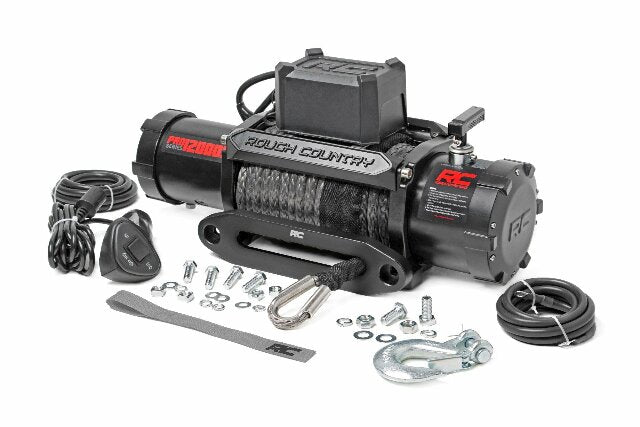 12000lb Pro Series Electric Winch Synthetic Rope -1