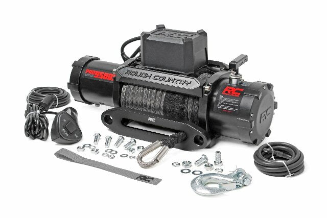 9500lb Pro Series Electric Winch Synthetic Rope