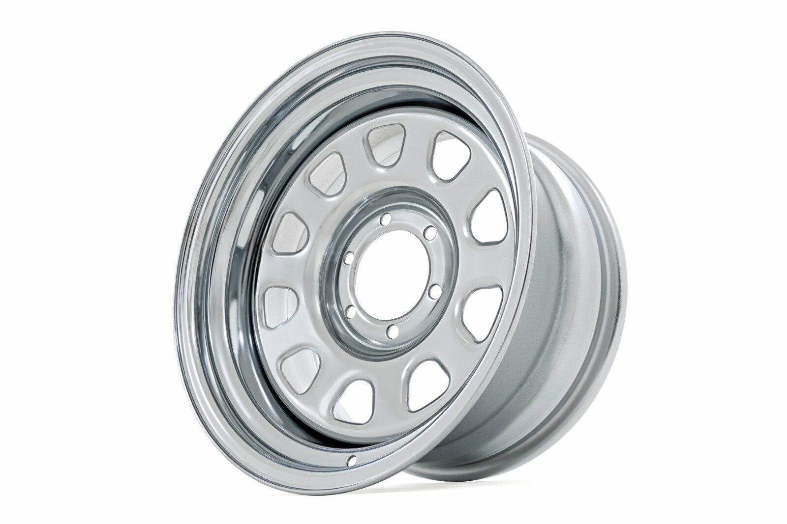 Rough Country Steel Wheel Chrome 15x8 5x4.5 3.30 Bore -19mm