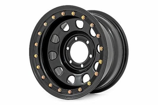 Steel Simulated Beadlock Wheel Black 15x8 5x4.5 3.30 Bore -19