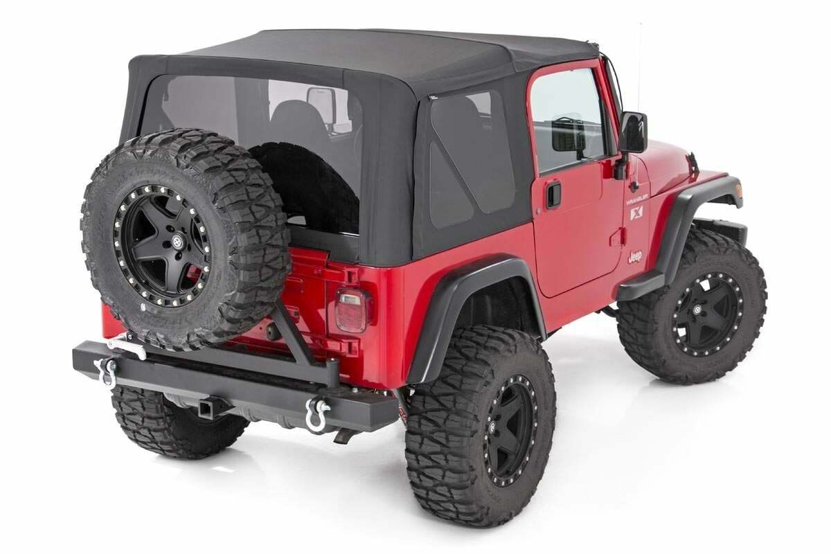 Rough Country Replacement Soft Top Black 97-06 TJ Wrangler Full Steel Doors RC85020.35