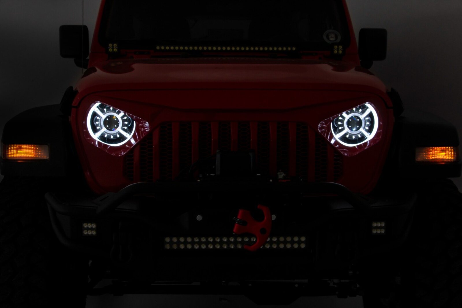 Rough Country 9" DRL Halo LED Headlights for Jeep Gladiator Wrangler 18-26 RCH5300