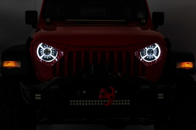 9" DRL Halo LED Headlights Jeep Wrangler JL/JLU, Gladiator JT RCH5300