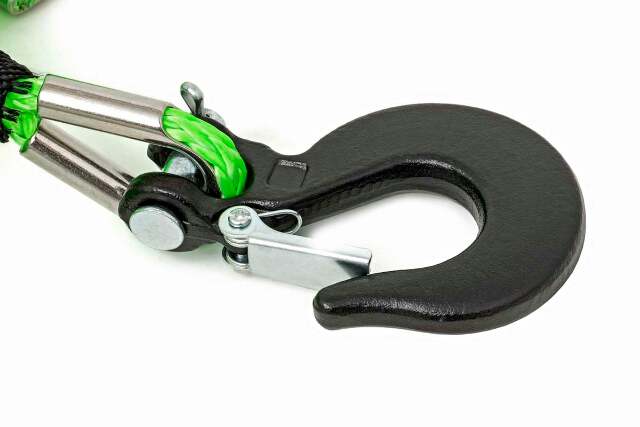 Green 1/4in Synthetic Winch Rope UTV, ATV -1