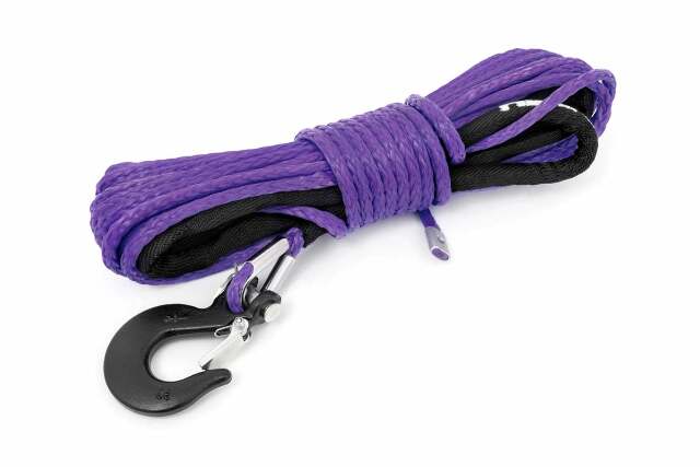 Purple 1/4in Synthetic Winch Rope UTV, ATV -1