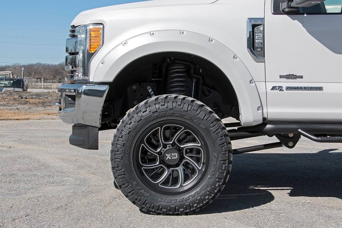 Rough Country Pocket Fender Flares Black For Ford SuperDuty 2WD/4wd 2017-2022 F-F21112-UM