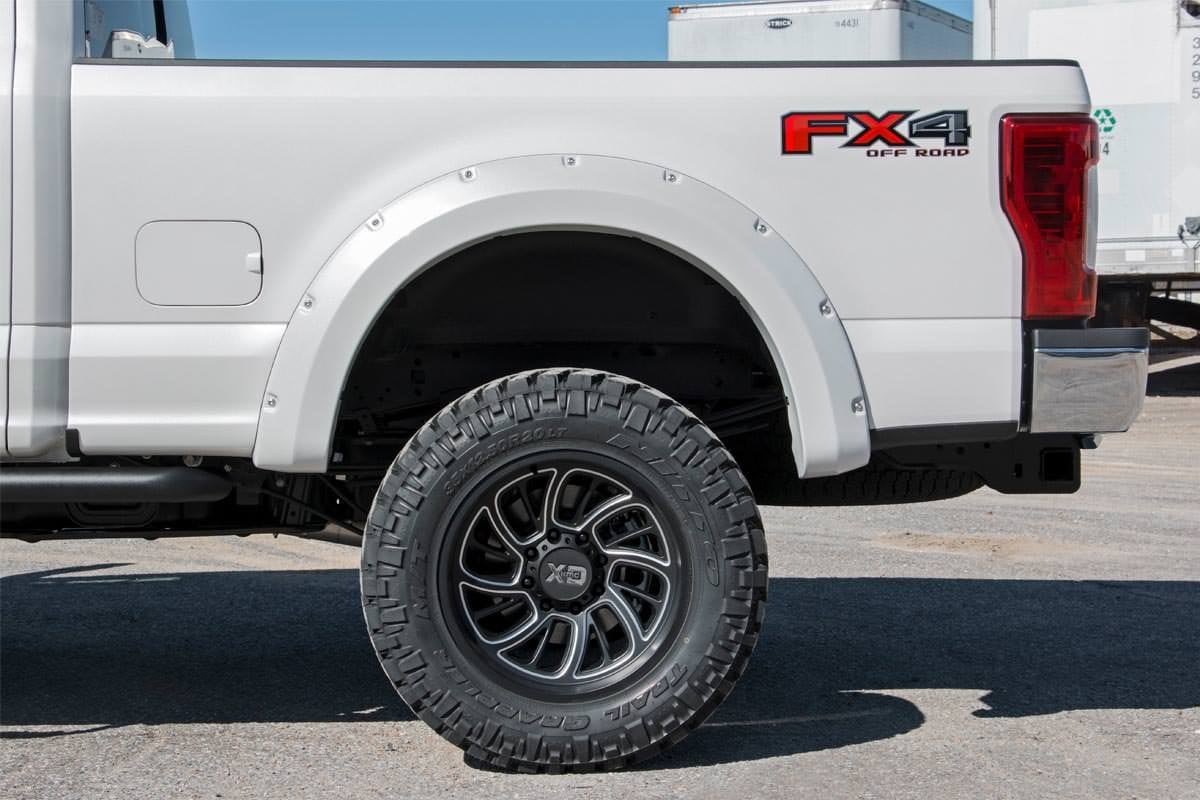 Rough Country Pocket Flares JS Iconic Silver for Ford F250/350 Superduty 17-22 F-F21112-JS