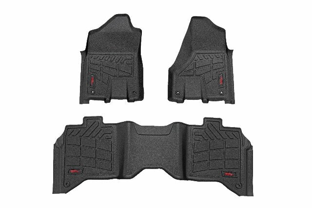 Rough Country Heavy Duty Floor Mats Frt/Rear 99-07 for Ford Super Duty Crew Cab -1