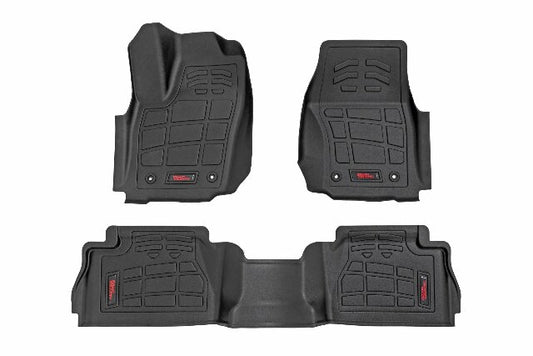 Rough Country Sure-Fit Floor Mats Front/Rear Crew for Toyota Tacoma 2024 SM71224