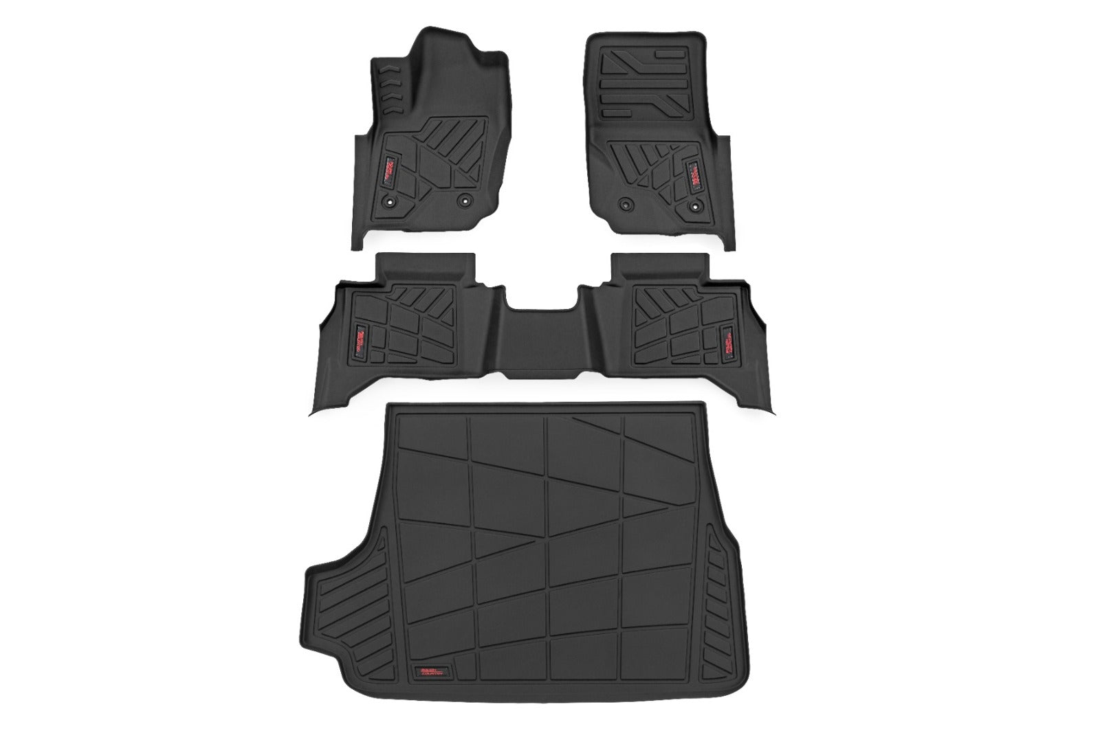 Rough Country Sure-Fit Floor Mats Front & Rear & Cargo for Toyota 4Runner 2025