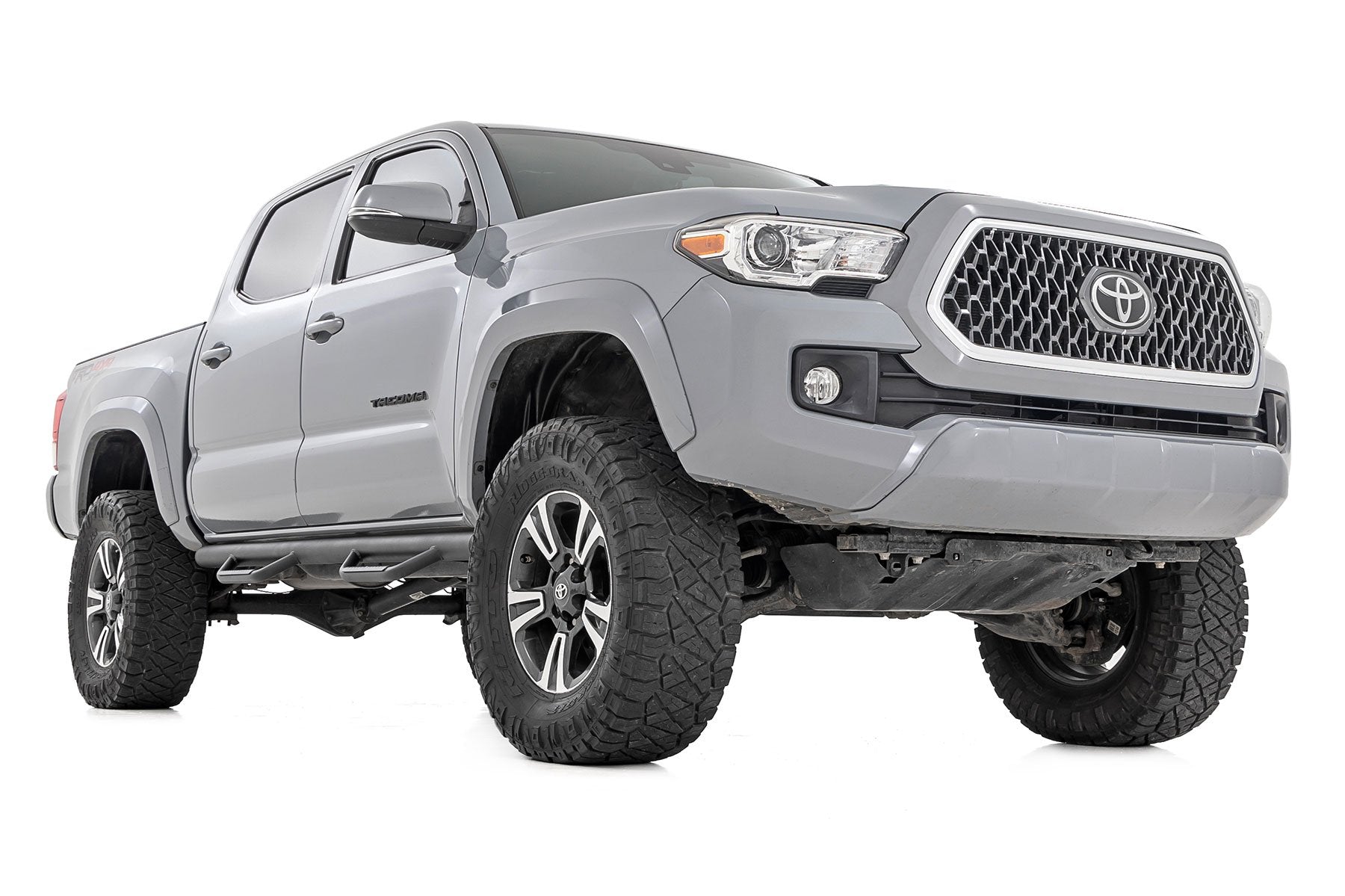 Rough Country Nerf Steps | Cab Length | Crew Cab | 5' Bed | for Toyota Tacoma 2WD/4WD (05-23)