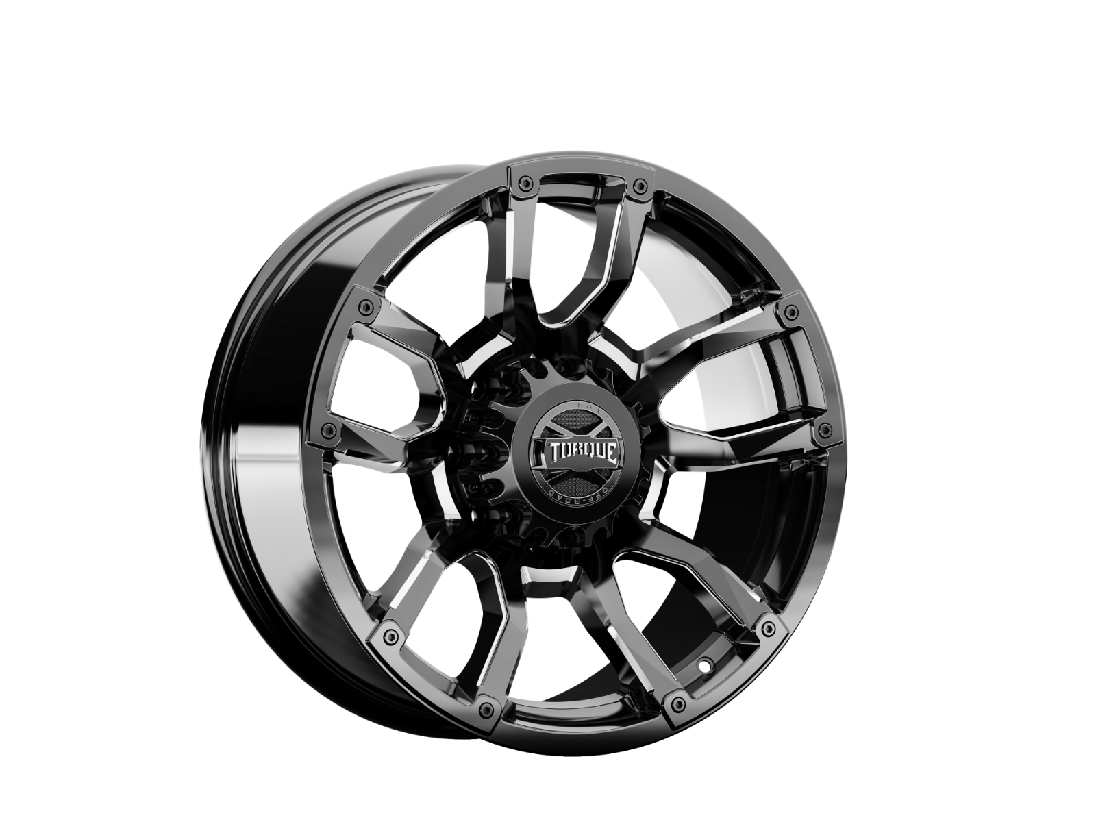 Rough Country Torque Impact Gloss Black w/Milled Accents 20x9 8x180 0mm -1