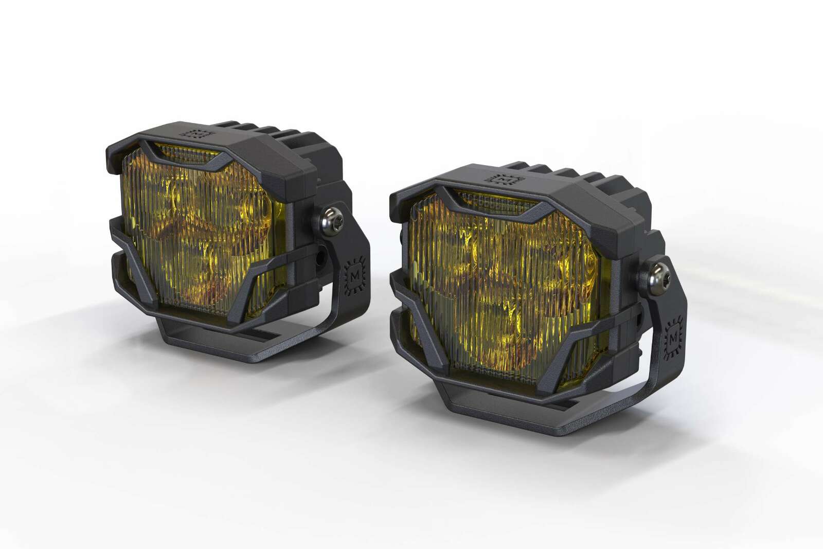 Morimoto GTR Lighting Morimoto 4Banger 2.0 HXB LED Pods (SAE Wide, Yellow, Set) -1
