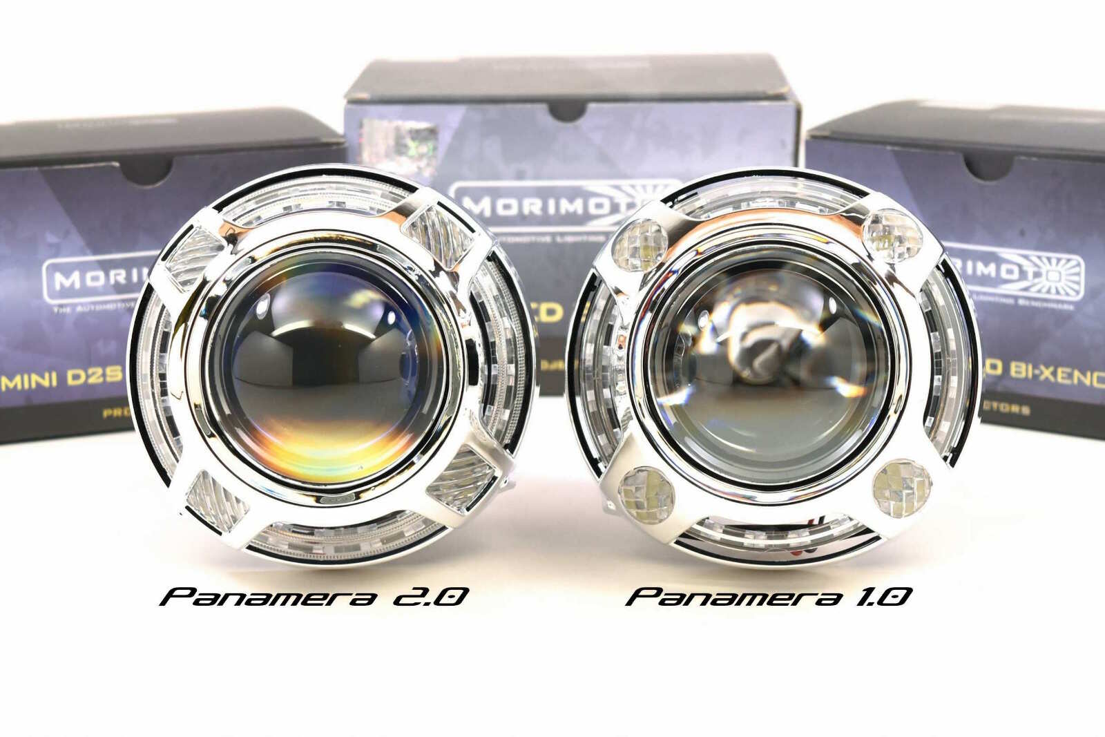 Morimoto Panamera 2.0 Projector Shroud (White/Amber LED Switchback) -2
