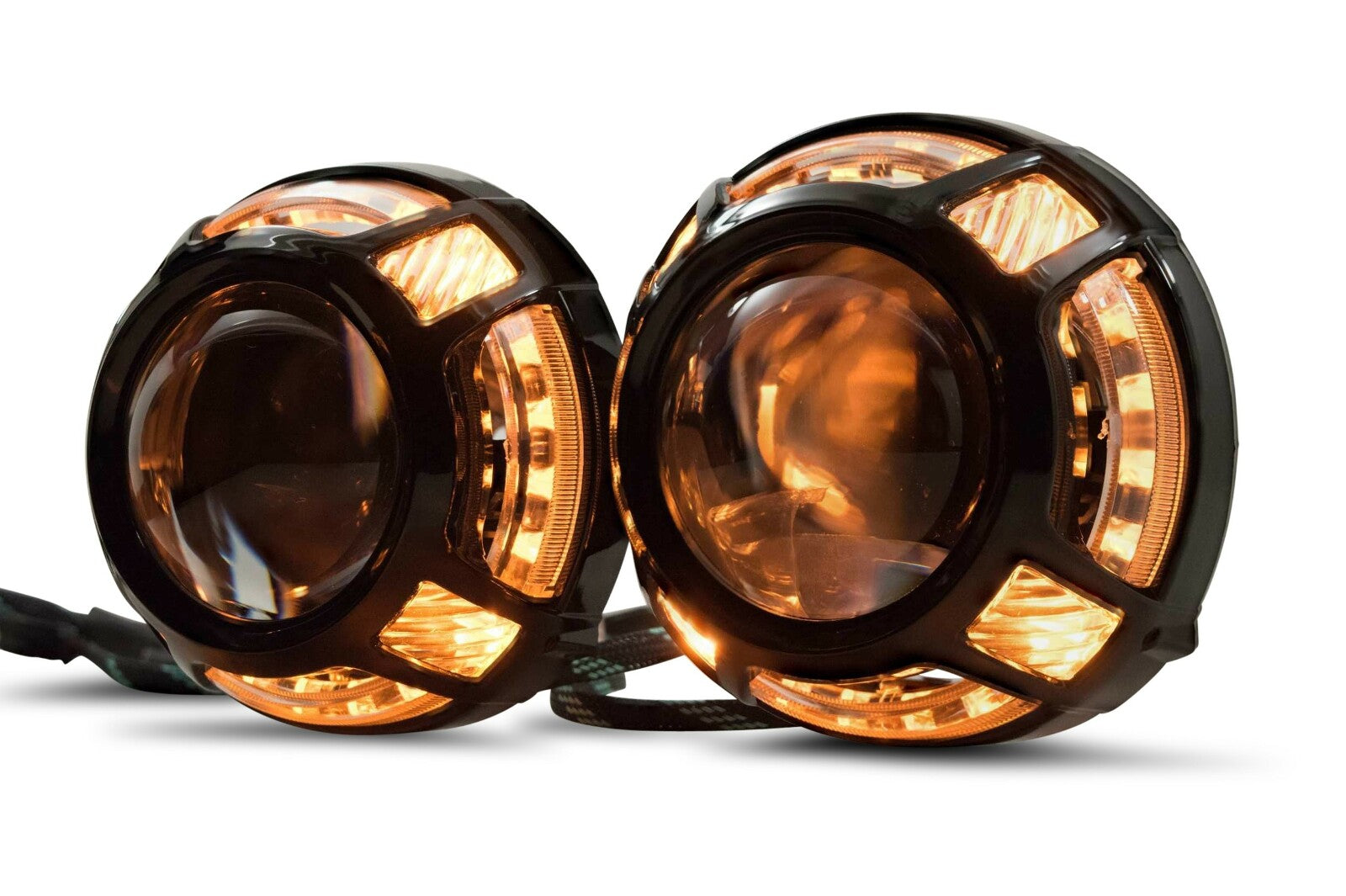 Morimoto Panamera 2.0 Projector Shroud (Black) (White/Amber LED Switchback) -6