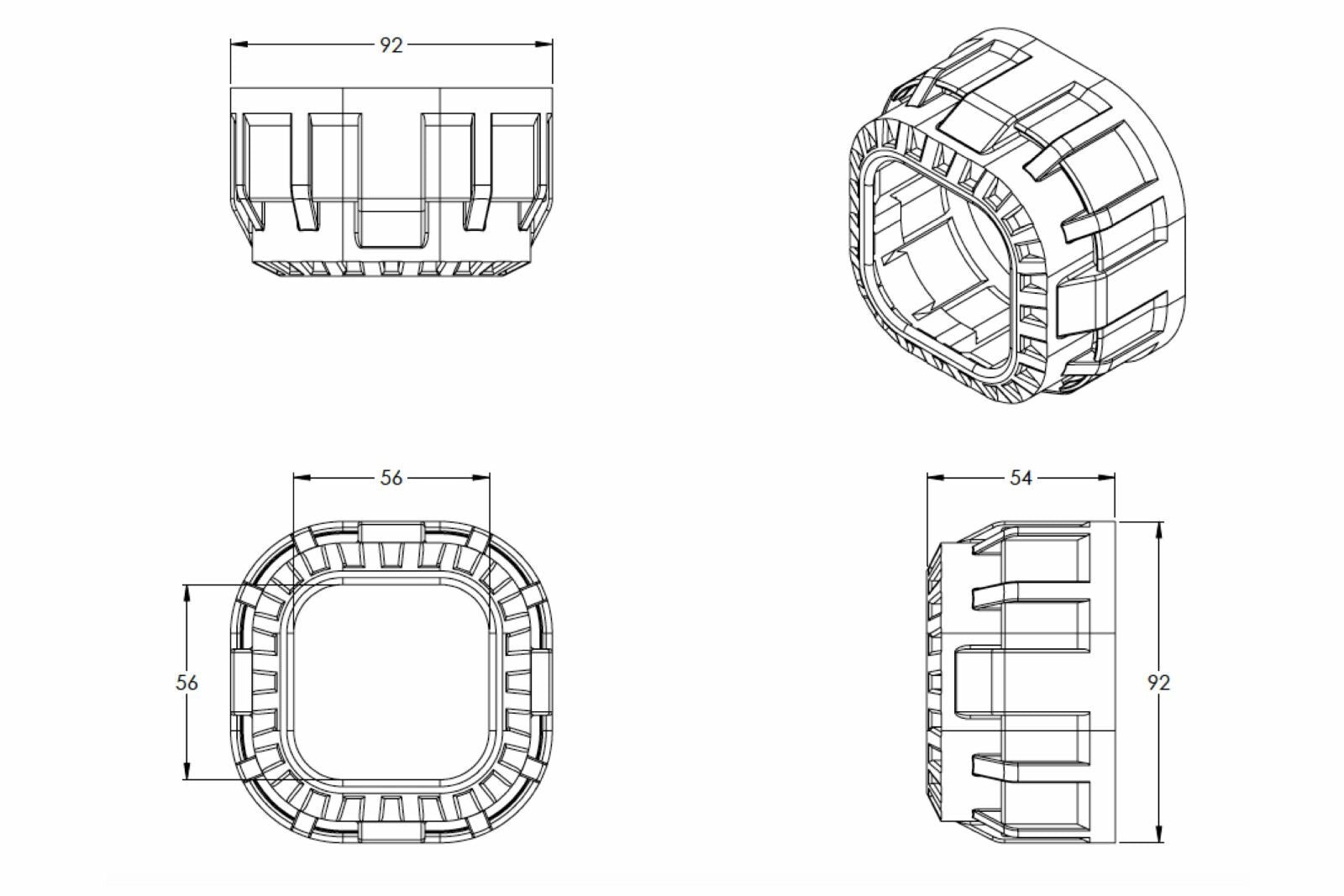 Morimoto Square Mini Gatling Gun Projector Shroud -5
