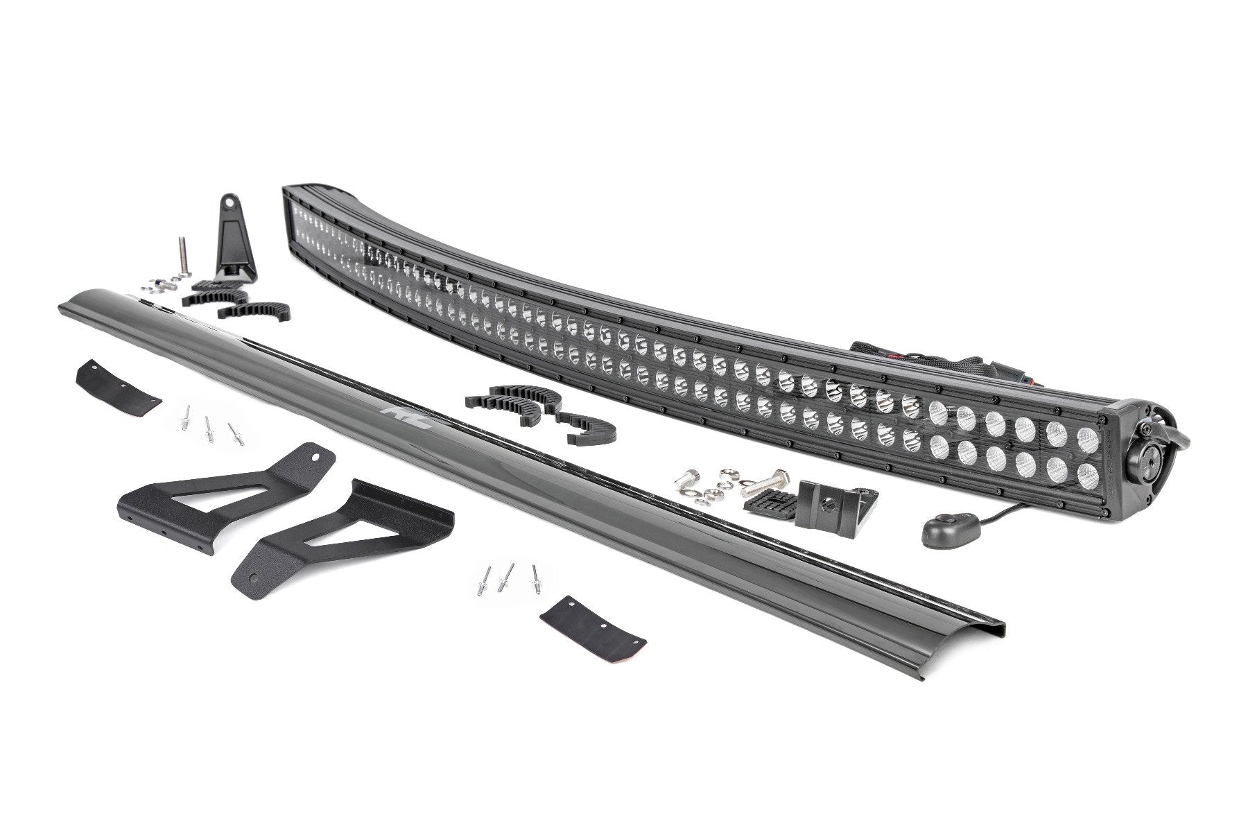 Rough Country Jeep 50" Black Curved LED Light Bar Kit 84-01 XJ Cherokee 70072