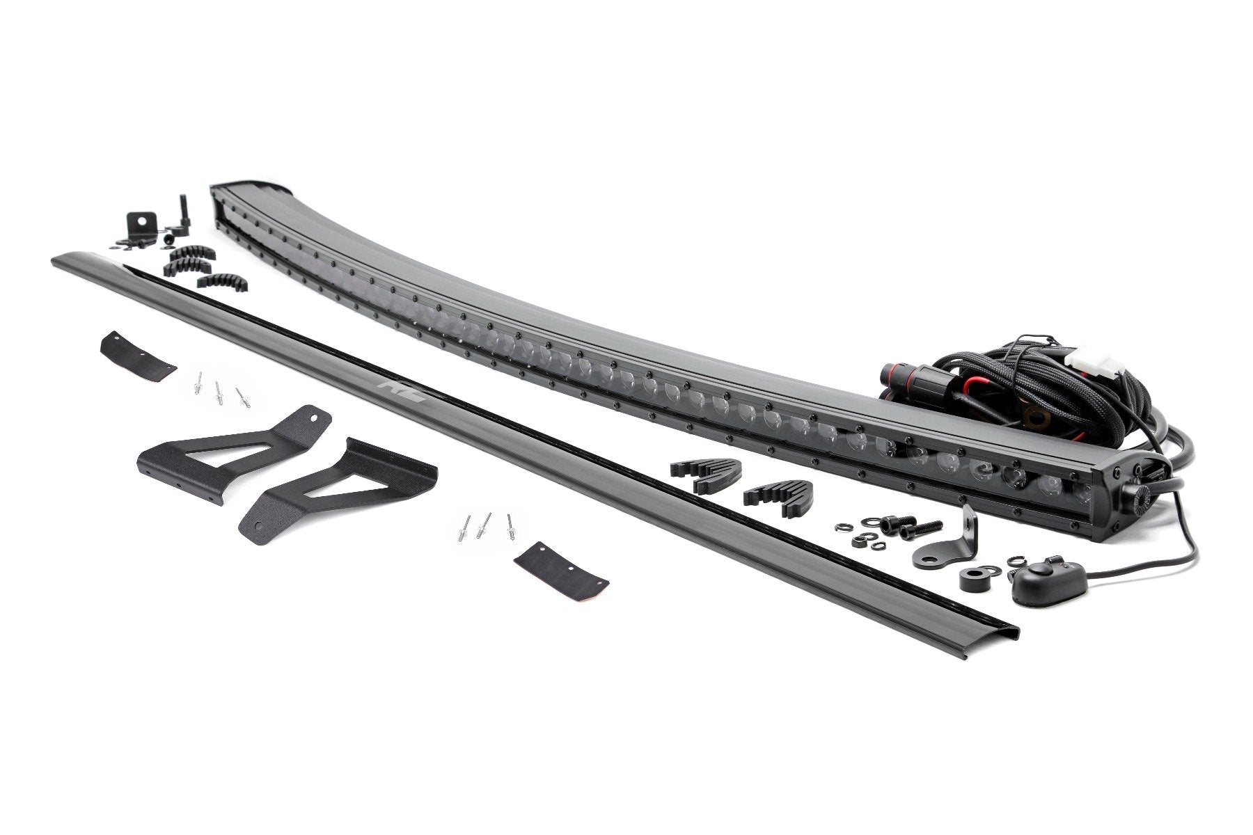 Rough Country Jeep XJ Cherokee 50" Single Row Black Curved LED Light Bar Kit 70075
