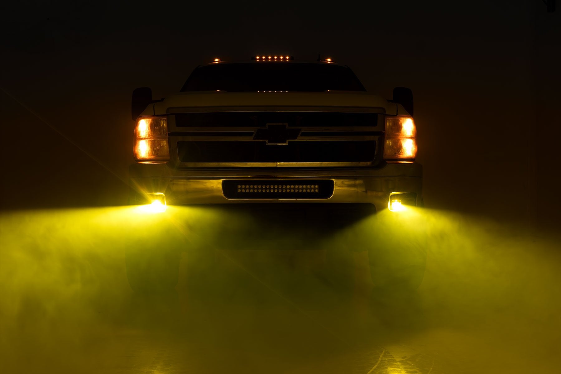 Rough Country Black Series LED Light Pair 2" SAE Fog Yellow 70907A