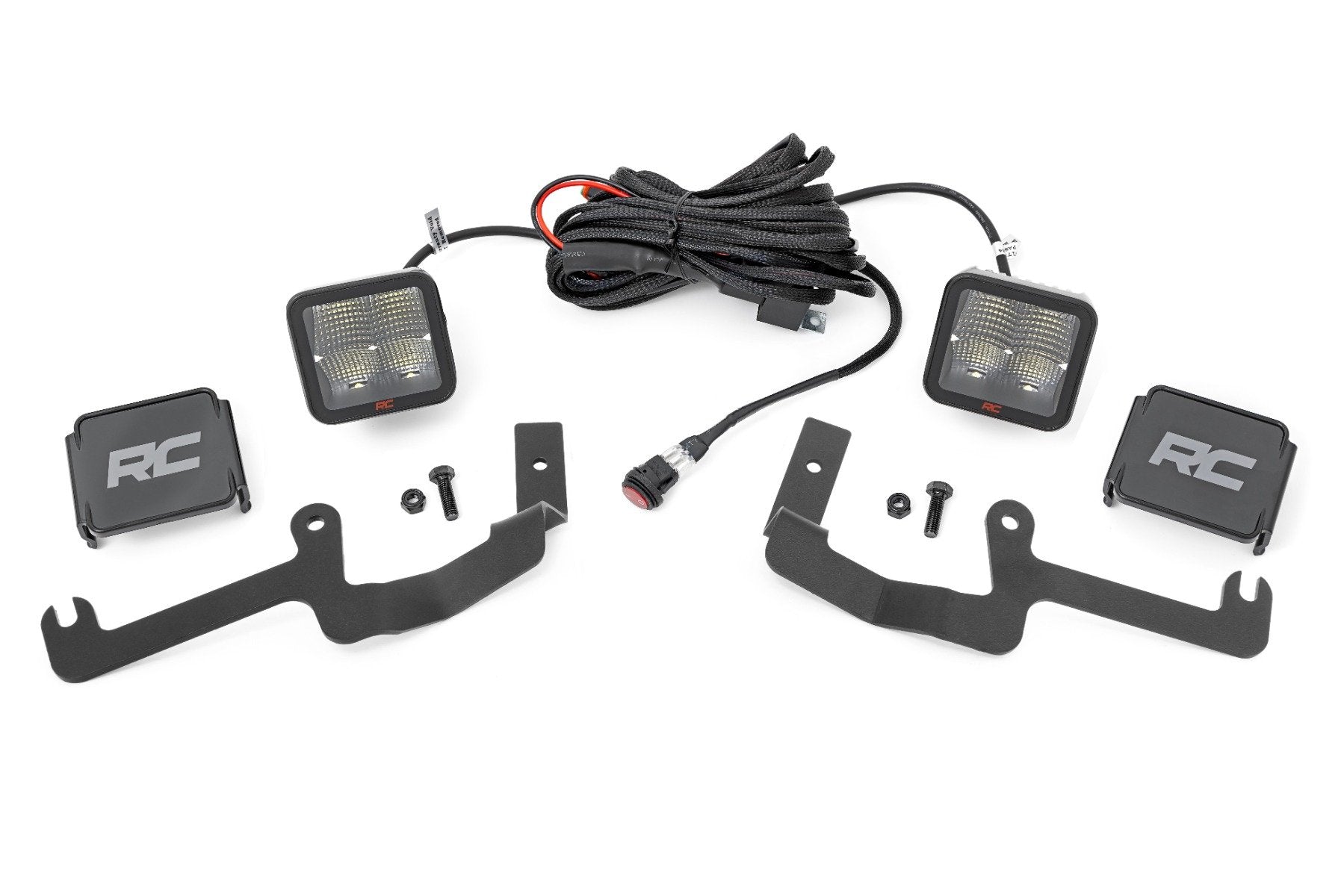 Rough Country LED Ditch Mount 2" Spectrum Pair Spot Chevy Silverado 1500 19-23 80841